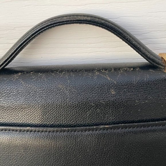 Auth YVES SAINT LAURENT Bag Business Document Bag 2 way Clutch Bag Black Leather - Picture 7 of 13